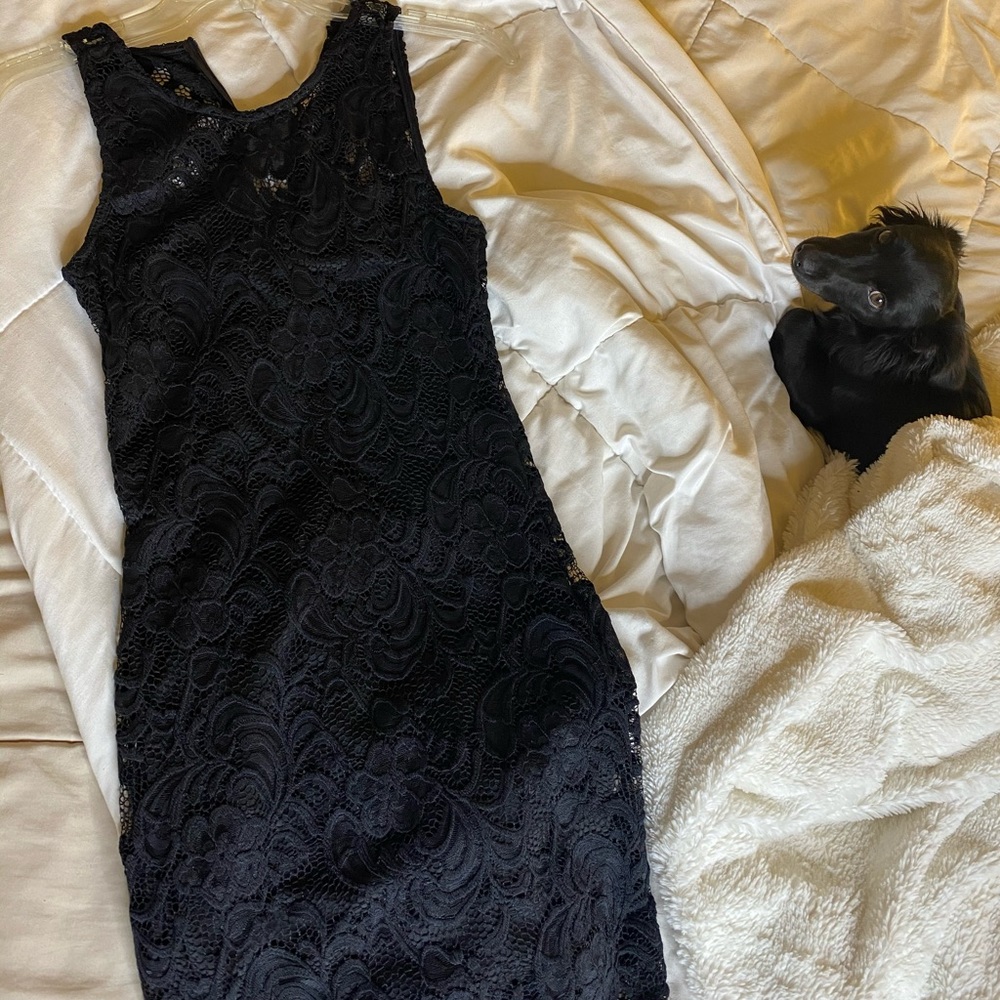 Black skin tight cocktail dress